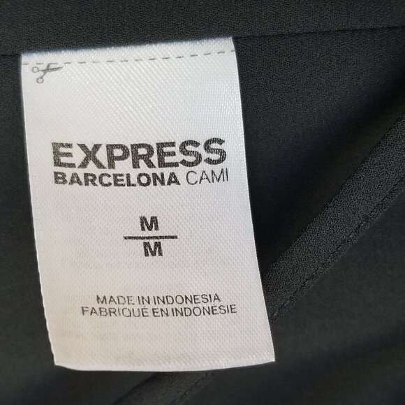 Express Barcelona Cami Tank Top Size Medium Spider Web Silky Black Y2K - Picture 9 of 11